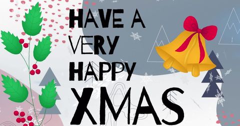 Cheerful Christmas Greeting Card with Festive Elements - Download Free Stock Images Pikwizard.com