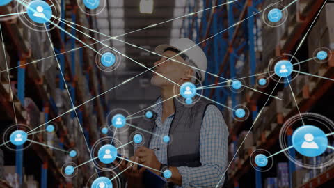Warehouse Management Networking Technology Concept
