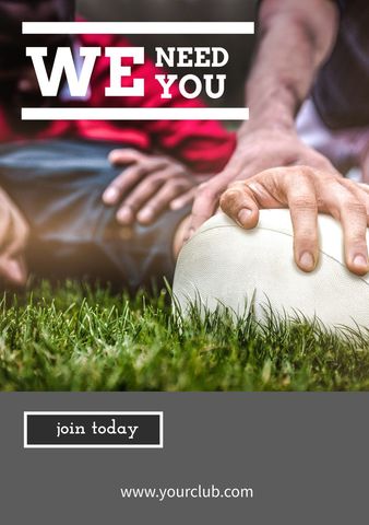 Rugby Recruitment Drive Highlighting Team Unity - Download Free Stock Templates Pikwizard.com