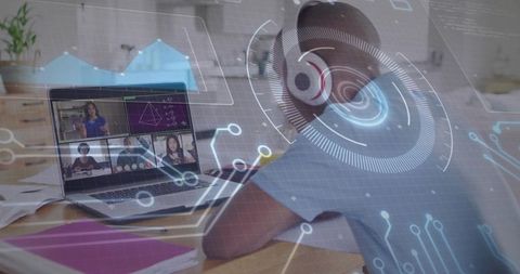 Teen Uses Technology for E-Learning at Home