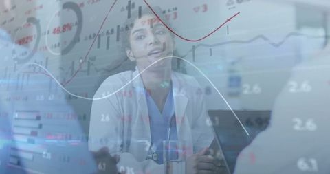 Medical Professional Analyzing Data in Modern Clinical Setting