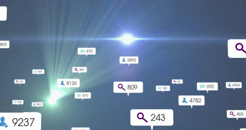 Digital User Traffic And Search Growing On Virtual Interface Background