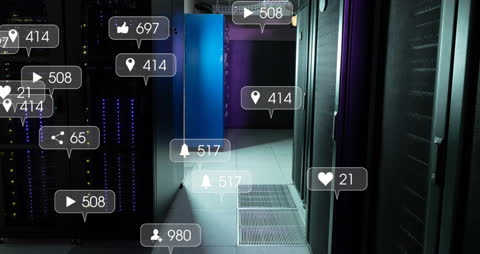 Social Media Interaction Overlays on Server Data Room