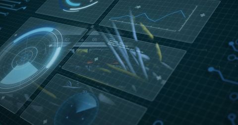 Futuristic Digital Interface with Data Visualizations and Charts - Download Free Stock Images Pikwizard.com