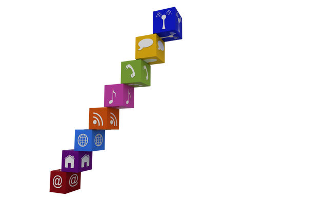 Colorful Social Media and Technology Icons on Stacked Cubes with Transparent Background - Download Free Stock Videos Pikwizard.com