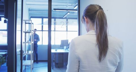 Professional Interaction in Modern Office Space