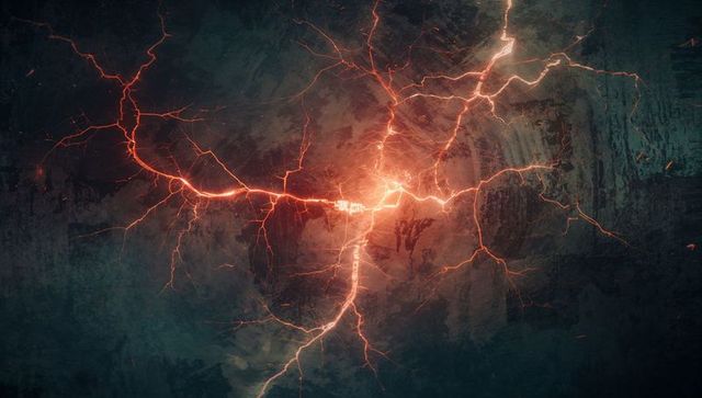 Molten lava cracks on textured surface abstract art