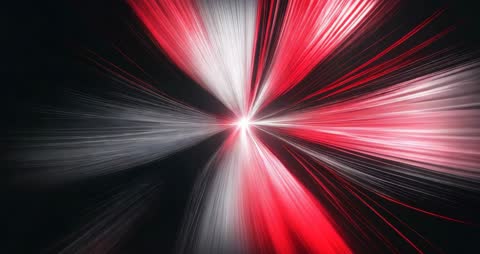 Dynamic Red and White Streaks Create Futuristic Tunnel Illusion
