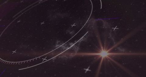 Digital Interface Overlay with Futuristic Space Background