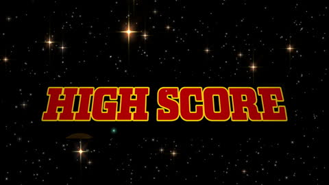 High Score Text with Sparkling Star Background