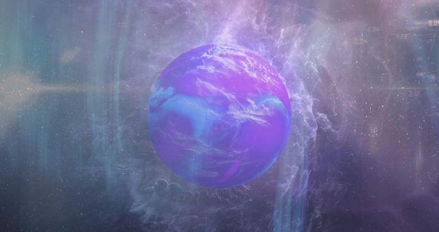 Violet Planet in Nebulous Space amidst Misty Glow - Download Free Stock Images Pikwizard.com