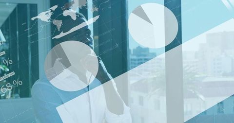 Business Professional Analyzing Digital Data on Smartphone in Office