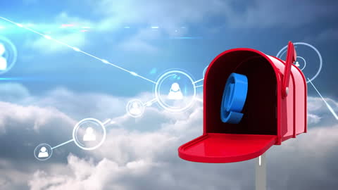 Digital Mailbox Concept with Cloud Connectivity Background