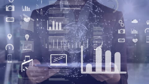 Businessman with Digital Data Analytics Interface