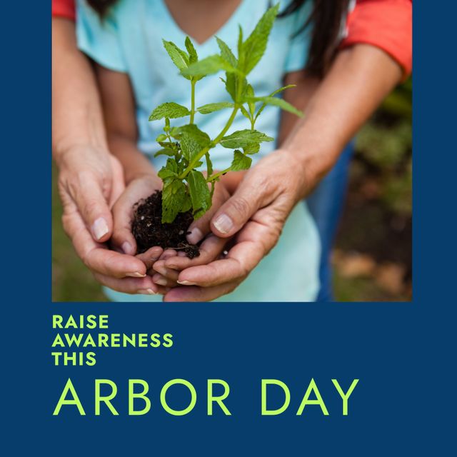 Multiracial Hands Holding Seedling for Arbor Day Awareness - Download Free Stock Templates Pikwizard.com