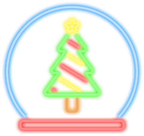 transparent neon christmas tree snow globe illustration - Download Free Stock Videos Pikwizard.com
