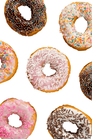 colorful transparent donuts with cream and sprinkles close-up - Download Free Stock Videos Pikwizard.com