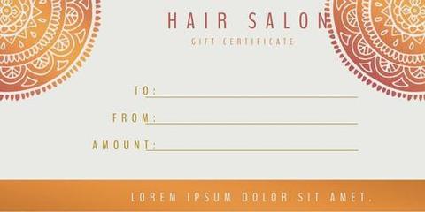 Elegant Mandala Hair Salon Gift Certificate Template in Orange and White - Download Free Stock Templates Pikwizard.com