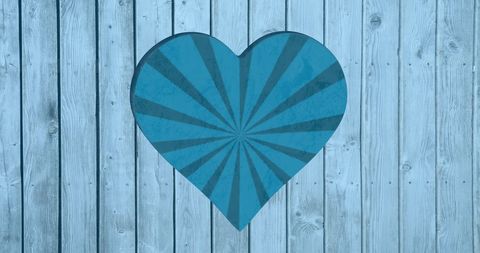 Blue Heart Design on Wooden Background - Download Free Stock Images Pikwizard.com