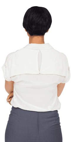 Back View of Biracial Businesswoman on Transparent Background
