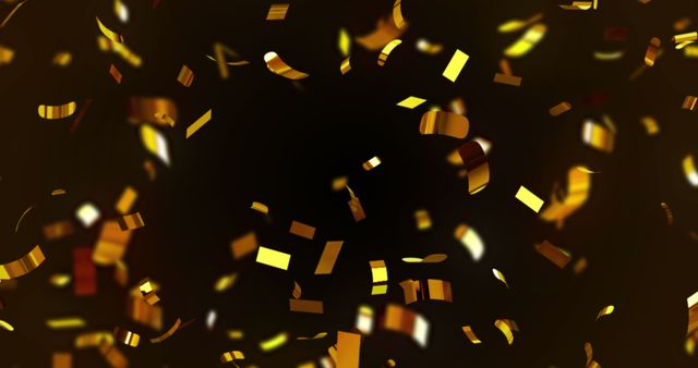 Golden Confetti Falling on Black Background - Download Free Stock Images Pikwizard.com