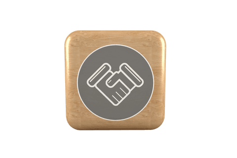 transparent handshake icon on wooden cube for agreements or deals - Download Free Stock Videos Pikwizard.com