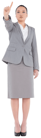 transparent businesswoman making pointing gesture in professional attire - Download Free Stock Videos Pikwizard.com