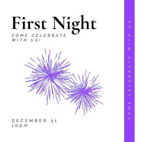 New Year Celebration Invitation with Fireworks Design - Download Free Stock Templates Pikwizard.com