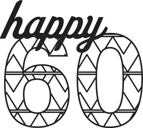 Stylish Happy 60 Birthday Card on Transparent Background - Download Free Stock Videos Pikwizard.com