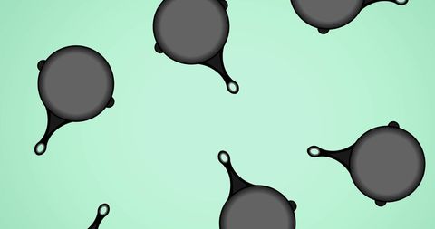 Cast iron pans pattern on green background