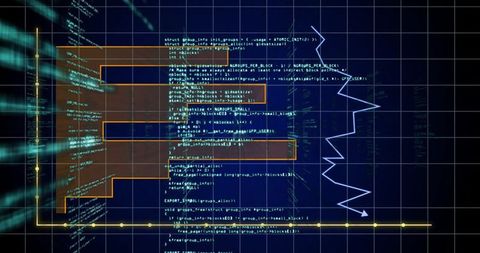 digital data analysis c code interface with graph visualization - Download Free Stock Images Pikwizard.com
