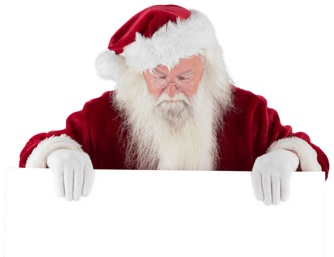 Transparent Santa Claus Holding Sign Board Looking Down - Download Free Stock Videos Pikwizard.com