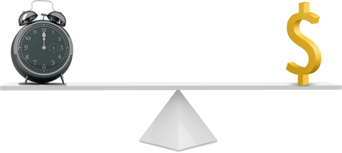 Balancing Time and Money Concept with Transparent Background