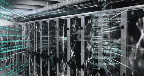 Futuristic Data Streams in Modern Server Room - Download Free Stock Images Pikwizard.com