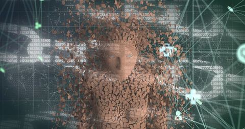 Fragmented Digital Human and Network Connections - Download Free Stock Images Pikwizard.com