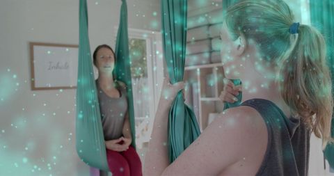 Energizing aerial yoga session with guided meditation