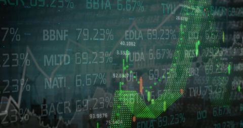 Dynamic Financial Graphs Overlooking Global Cityscape - Download Free Stock Images Pikwizard.com