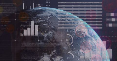 Futuristic Global Data Analytics with Earth Visual - Download Free Stock Images Pikwizard.com