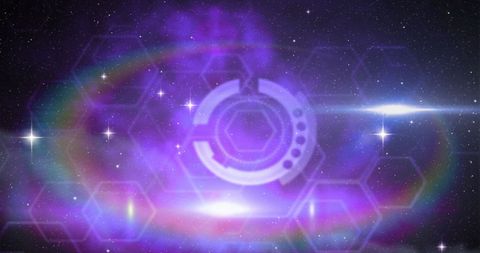 Abstract Futuristic Space Galaxy with Glowing Hexagons - Download Free Stock Images Pikwizard.com