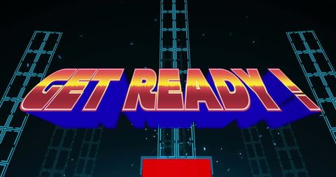 Vibrant Neon Get Ready Banner with Abstract Background