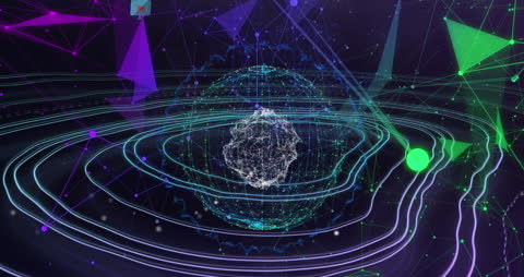 Globe with Digital Connections and Data Networks Concept