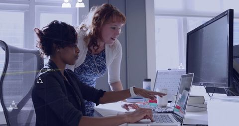 Collaborative Teamwork in a Modern Office with Digital Interface - Download Free Stock Images Pikwizard.com
