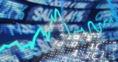 Turquoise Market Trend Line Streaming Over Binary Data Grid for Finance and Analytics