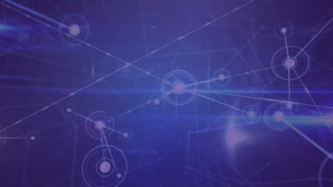 Abstract Network Connections with Blue Digital Background