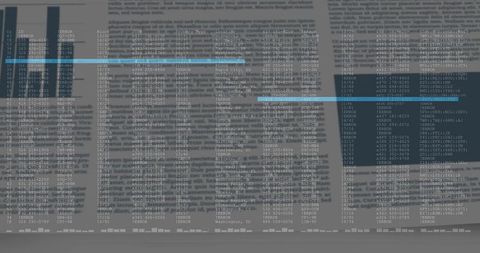 Monospace Terminal Display Showing Tabular Data Grid with Cyan Highlights and Dark UI
