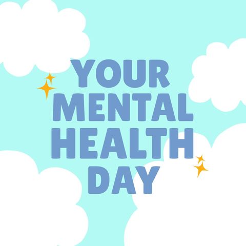 your mental health day with clouds and blue sky background - Download Free Stock Templates Pikwizard.com