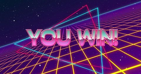 Retro Futuristic 'You Win' Neon Typography