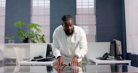 Confident african american professional presenting ideas