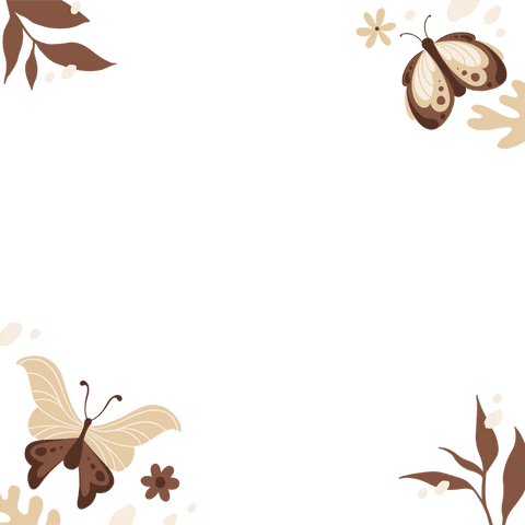elegant botanical frame with stylized butterflies transparent background - Download Free Stock Videos Pikwizard.com