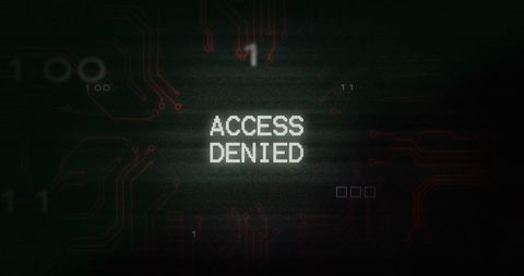 Access Denied Message on Digital Interface with Circuitry Background - Download Free Stock Images Pikwizard.com